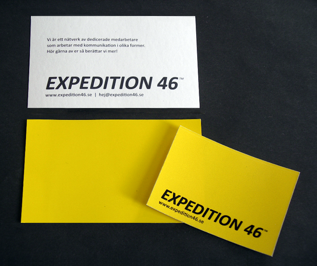 Logotyp, visitkort och etikett EXPEDITION 46